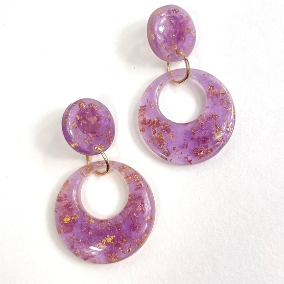 Ur pls gold flake resin hoops - Picture 3 of 4